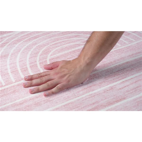 Rug Branch Soft Steps Playtime 5 x 8-ft Pink Rainbow Kids Playmat Indoor Soft Area Rug