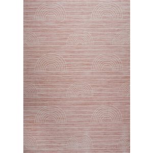 Rug Branch Soft Steps Playtime 5 x 8-ft Pink Rainbow Kids Playmat Indoor Soft Area Rug