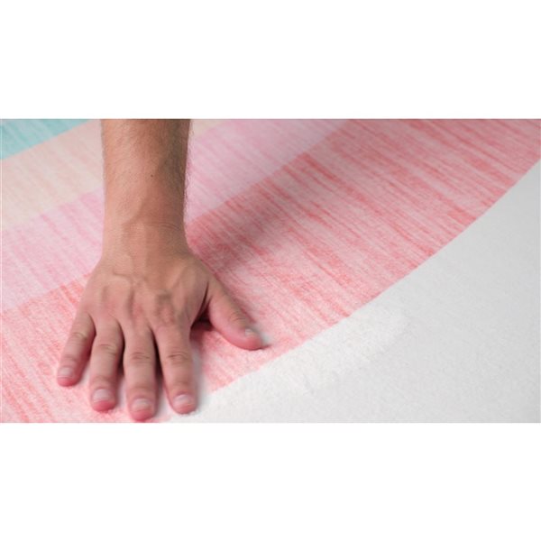 Rug Branch Soft Steps Playtime 4 x 6-ft Cream/Pink Rainbow Kids Playmat Indoor Soft Area Rug