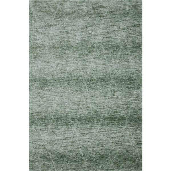 Tapis décoratif d'intérieur Maya de Rug Branch 5 x 8 pi moderne style bohème touffeté à la main vert olive