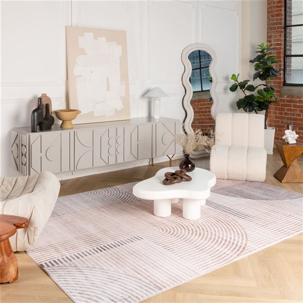 Rug Branch Eclipse 4 x 6-ft Beige/Brown Minimalist Abstract Geometric Indoor Soft Area Rug