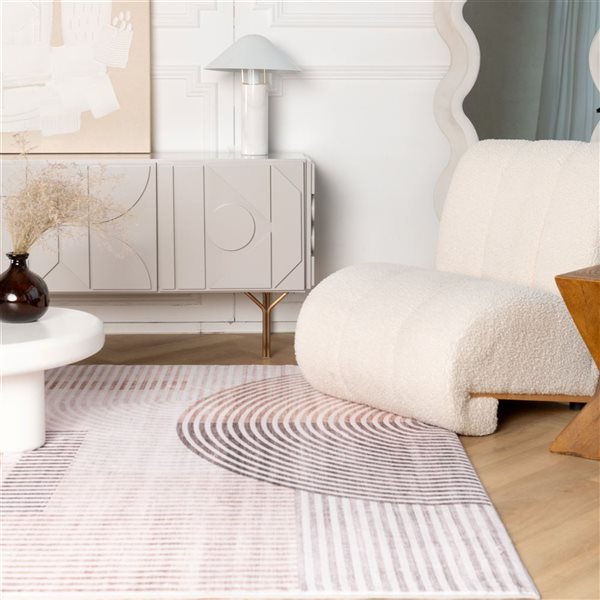 Rug Branch Eclipse 4 x 6-ft Beige/Brown Minimalist Abstract Geometric Indoor Soft Area Rug