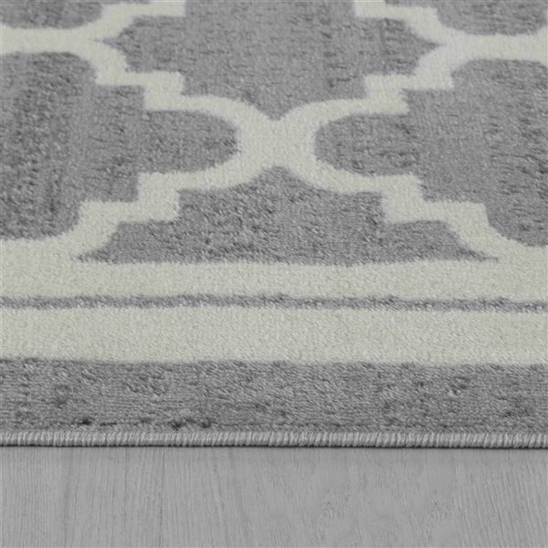 Tapis décoratif d'intérieur Sakarya de Rug Branch 7 x 10 pi moderne style marocain beige/gris