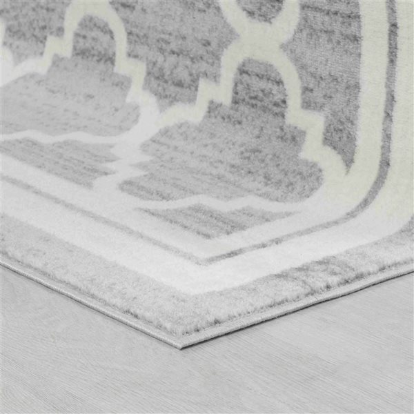 Tapis décoratif d'intérieur Sakarya de Rug Branch 7 x 10 pi moderne style marocain beige/gris