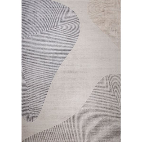 Rug Branch Eclipse 4 x 6-ft Beige Minimalist Abstract Geometric Indoor Soft Area Rug