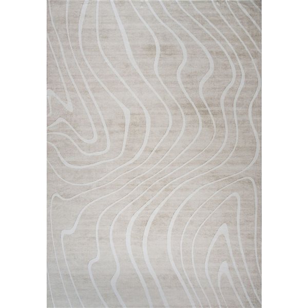 Tapis décoratif d'intérieur Eclipse de Rug Branch 5 x 8 pi style moderne abstrait beige