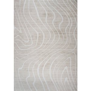 Tapis décoratif d'intérieur Eclipse de Rug Branch 5 x 8 pi style moderne abstrait beige