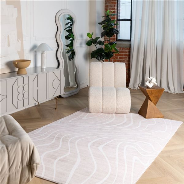 Tapis décoratif d'intérieur Eclipse de Rug Branch 5 x 8 pi style moderne abstrait beige