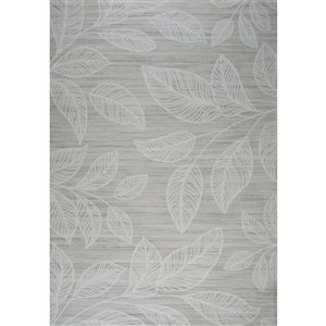 Tapis décoratif d'intérieur Blossom de Rug Branch 5 x 8 pi moderne motif feuilles crème