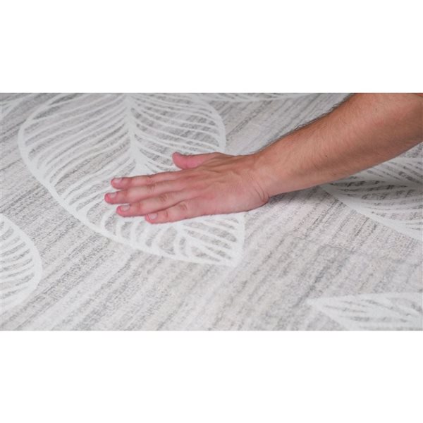 Tapis décoratif d'intérieur Blossom de Rug Branch 7 x 10 pi moderne motif feuilles crème