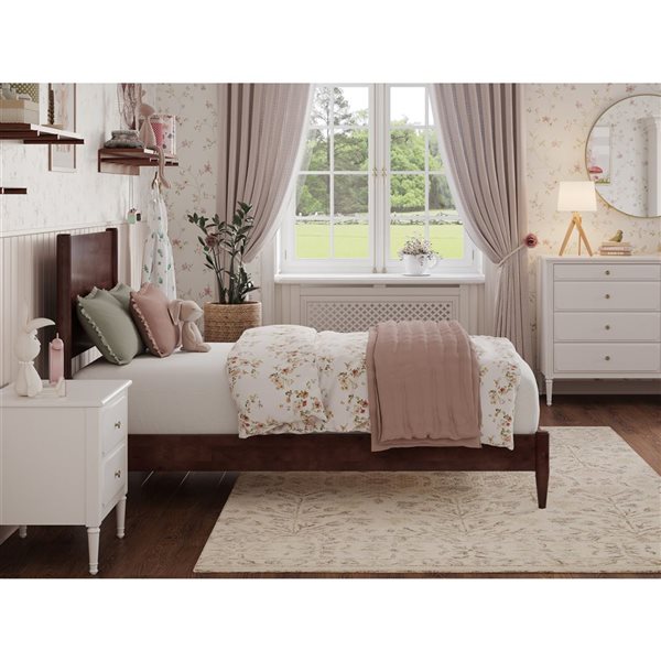 AFI Furnishings Pasadena Twin Solid Wood Low Profile Platform Bed - Walnut