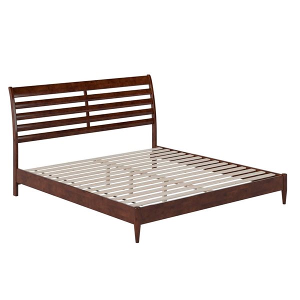 AFI Furnishings Savannah King Solid Wood Low Profile Platform Bed - Walnut