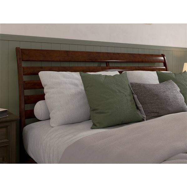 AFI Furnishings Savannah King Solid Wood Headboard with Attachable Charger - Walnut