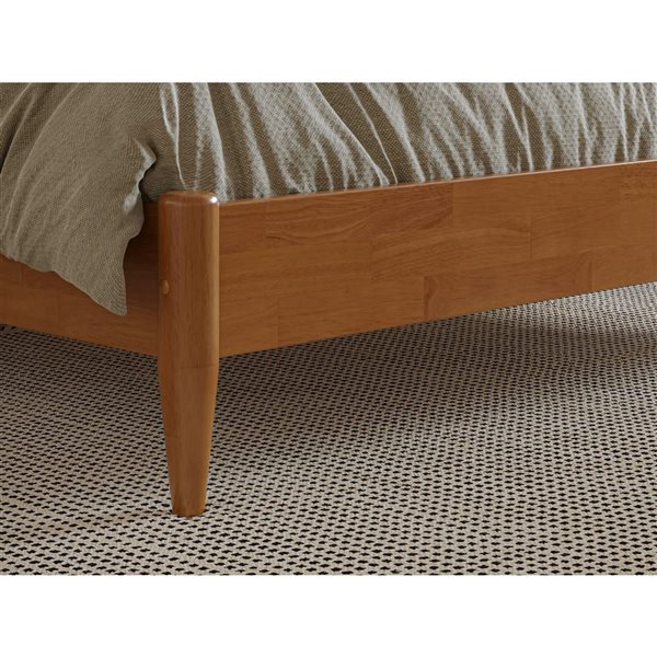 AFI Furnishings Pasadena Full Solid Wood Low Profile Platform Bed - Light Toffee