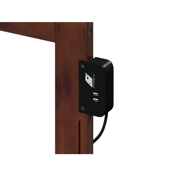 AFI Furnishings Savannah Full Solid Wood Headboard with Attachable Charger - Walnut