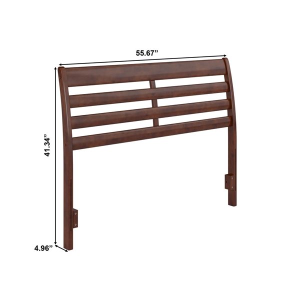 AFI Furnishings Savannah Full Solid Wood Headboard with Attachable Charger - Walnut