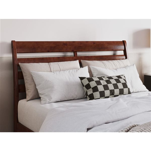 AFI Furnishings Savannah Full Solid Wood Headboard with Attachable Charger - Walnut