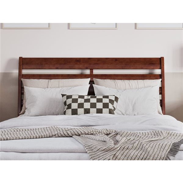 AFI Furnishings Savannah Full Solid Wood Headboard with Attachable Charger - Walnut