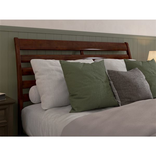 AFI Furnishings Savannah Queen Solid Wood Headboard with Attachable Charger - Walnut