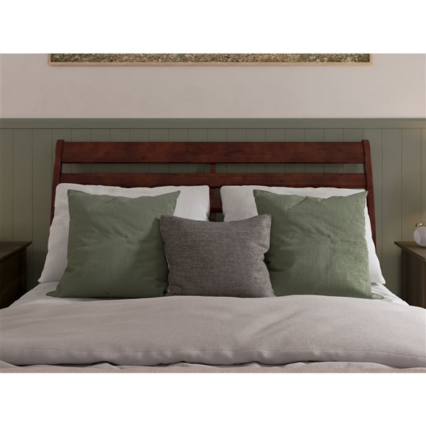 AFI Furnishings Savannah Queen Solid Wood Headboard with Attachable Charger - Walnut