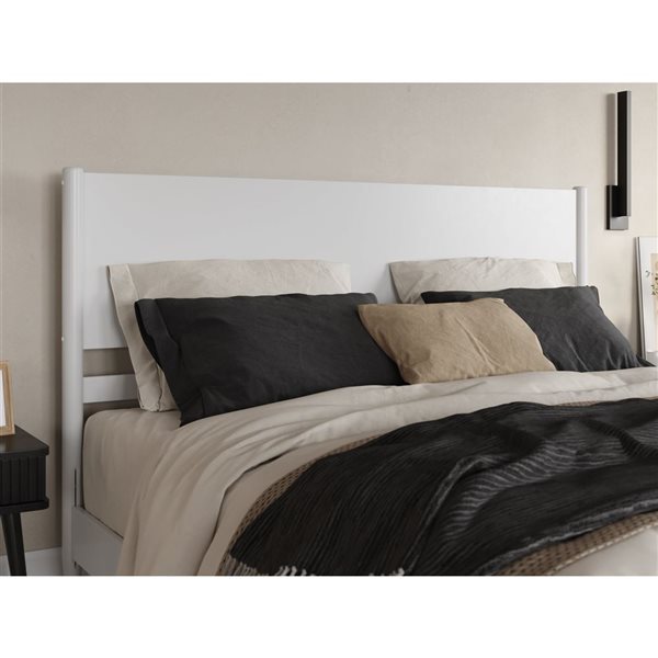 AFI Furnishings Pasadena King Solid Wood Low Profile Platform Bed - White