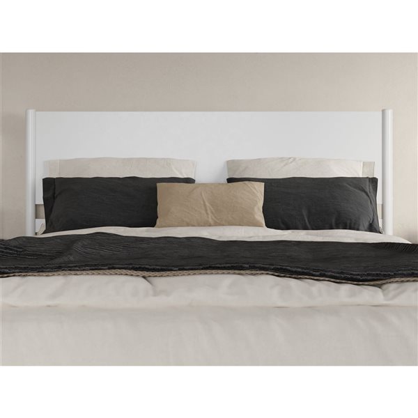 AFI Furnishings Pasadena King Solid Wood Low Profile Platform Bed - White