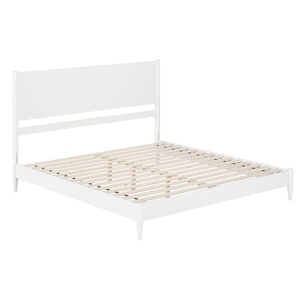 AFI Furnishings Pasadena King Solid Wood Low Profile Platform Bed - White