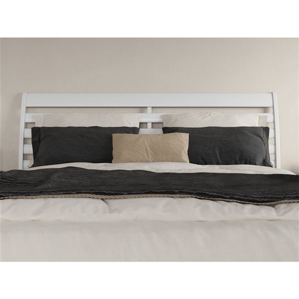 AFI Furnishings Savannah King Solid Wood Headboard with Attachable Charger - White