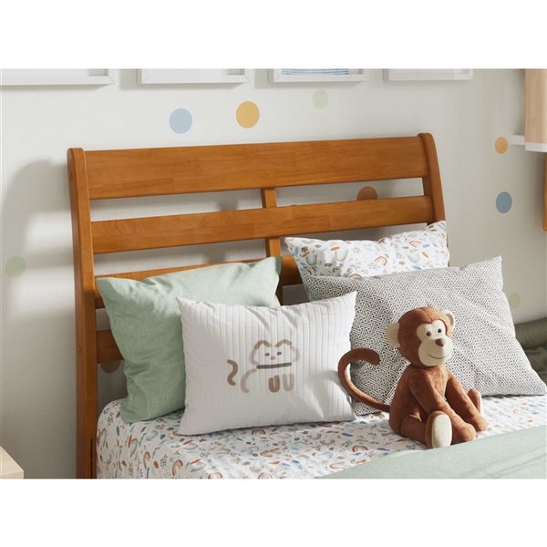 AFI Furnishings Savannah Twin Solid Wood Headboard with Attachable Charger - Light Toffee