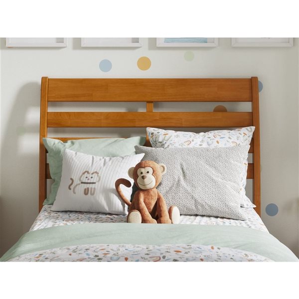 AFI Furnishings Savannah Twin Solid Wood Headboard with Attachable Charger - Light Toffee