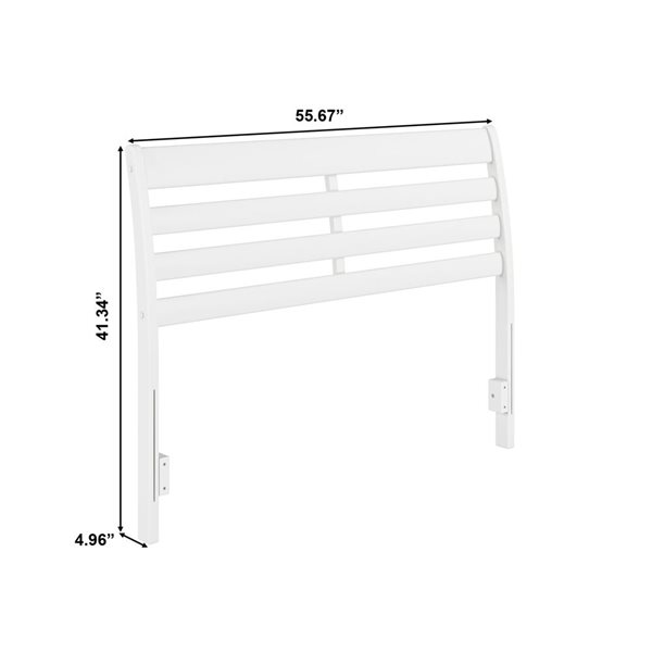 AFI Furnishings Savannah Full Solid Wood Headboard with Attachable Charger - White