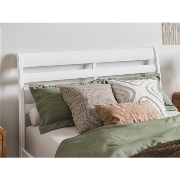 AFI Furnishings Savannah Full Solid Wood Headboard with Attachable Charger - White