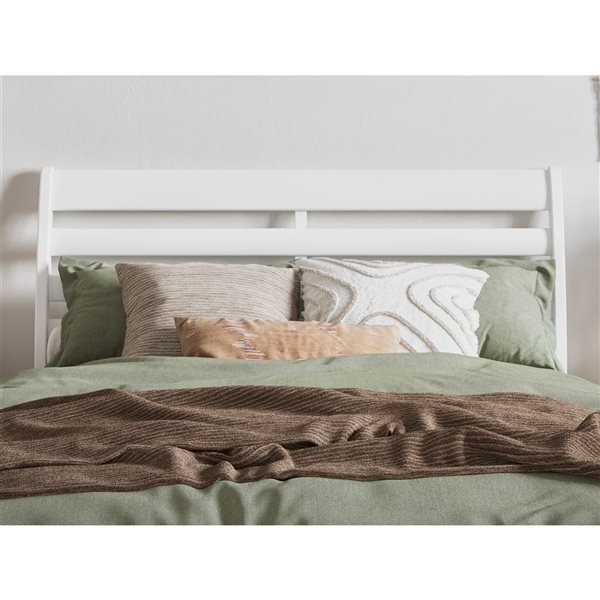 AFI Furnishings Savannah Full Solid Wood Headboard with Attachable Charger - White