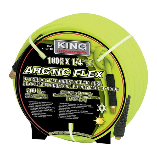 King Industrial Artic Flex 1/4-in x 100-ft Hybrid Polymer Industrial Air Hose