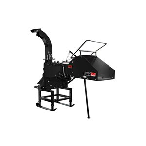 DK2 WoodMaxx WM-8M 8-in Steel PTO Wood Chipper with Mechanical Feed - Black