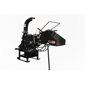 DK2 WoodMaxx WM-8H 8-in Steel PTO Wood Chipper with Hydraulic Feed - Black