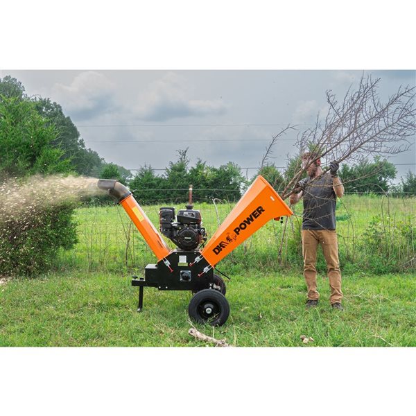 DK2 POWER 6-in 14 HP 429 CC Orange Steel Kinetic Cyclonic Drum Chipper ...