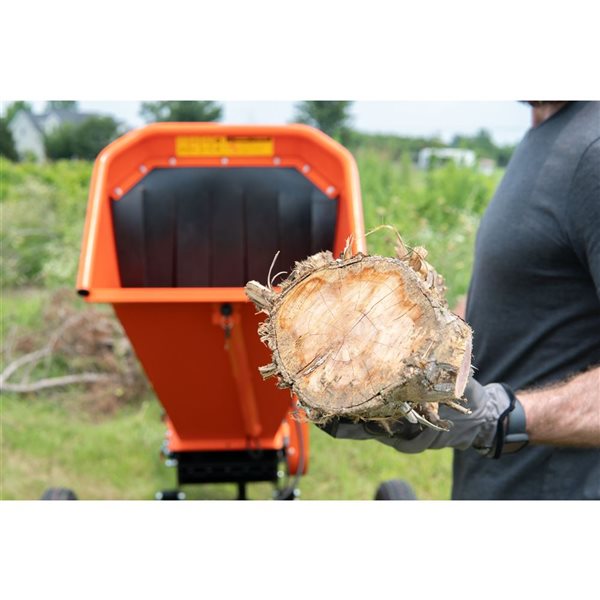 DK2 POWER 6-in 14 HP 429 CC Orange Steel Kinetic Cyclonic Drum Chipper Shredder with Electric Start