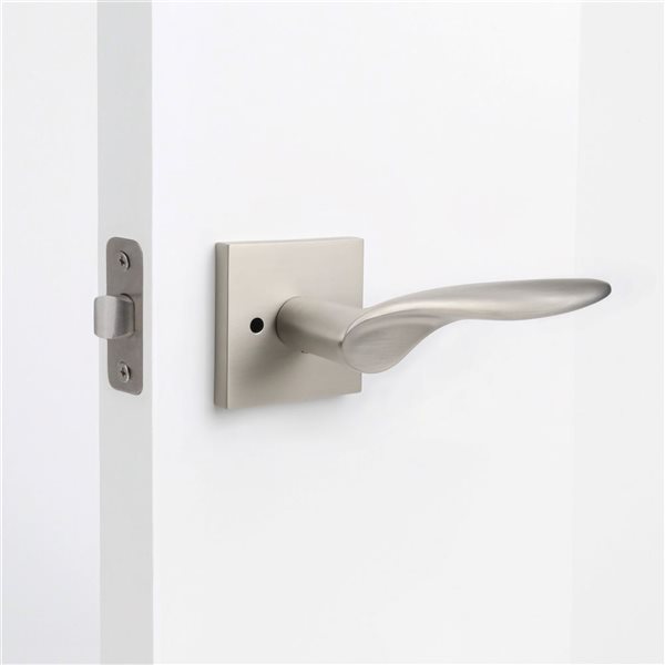 McBowery Lafayette Satin Nickel Combined Modern Interior Privacy/Passage Left Hand Door Handle