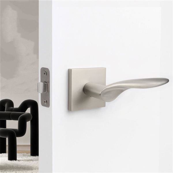 McBowery Lafayette Satin Nickel Combined Modern Interior Privacy/Passage Left Hand Door Handle