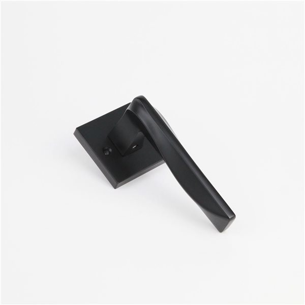 McBowery Canal Matte Black Combined Modern Interior Privacy/Passage Left Hand Door Handle