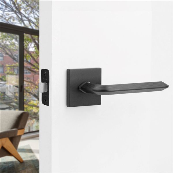 McBowery Crosby 2-Pack Matte Black Modern Interior Dummy Door Handle