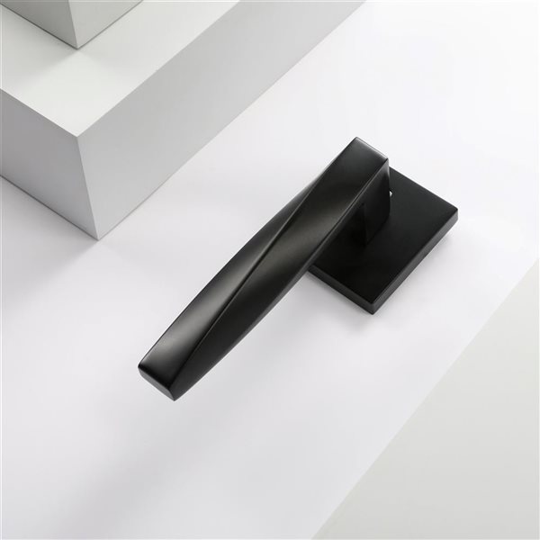 McBowery Convex Matte Black Combined Modern Interior Privacy/Passage Left Hand Door Handle