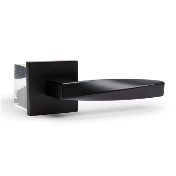 McBowery Convex Matte Black Combined Modern Interior Privacy/Passage Left Hand Door Handle