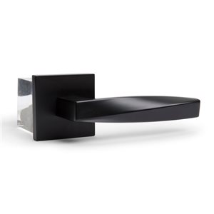 McBowery Convex Matte Black Combined Modern Interior Privacy/Passage Left Hand Door Handle