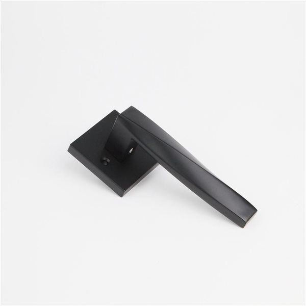 McBowery Convex Matte Black Combined Modern Interior Privacy/Passage Left Hand Door Handle