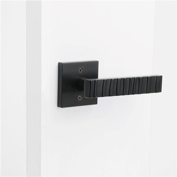 McBowery Groove 2-Pack Matte Black Modern Interior Dummy Door Handle