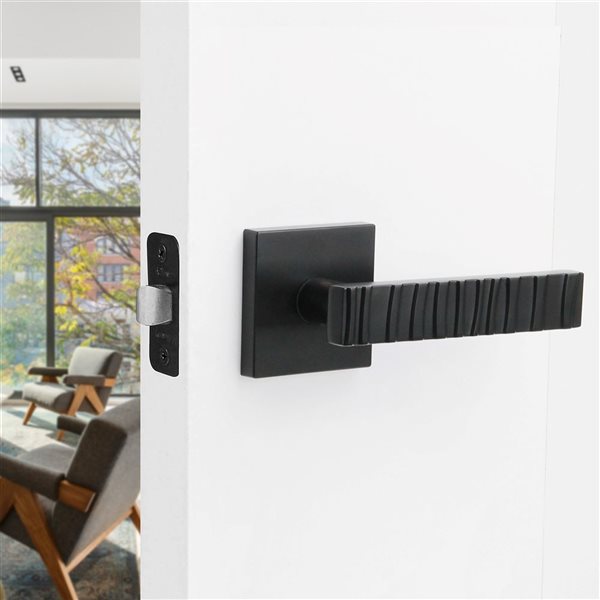 McBowery Groove 2-Pack Matte Black Modern Interior Dummy Door Handle