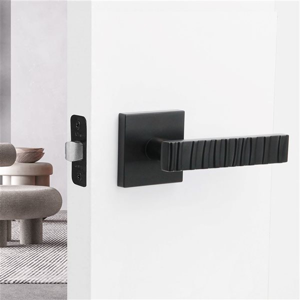 McBowery Groove 2-Pack Matte Black Modern Interior Dummy Door Handle