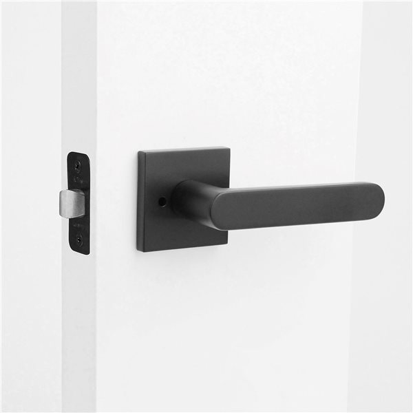 McBowery Chrystie Matte Black Combined Modern Interior Privacy/Passage Right Hand Door Handle